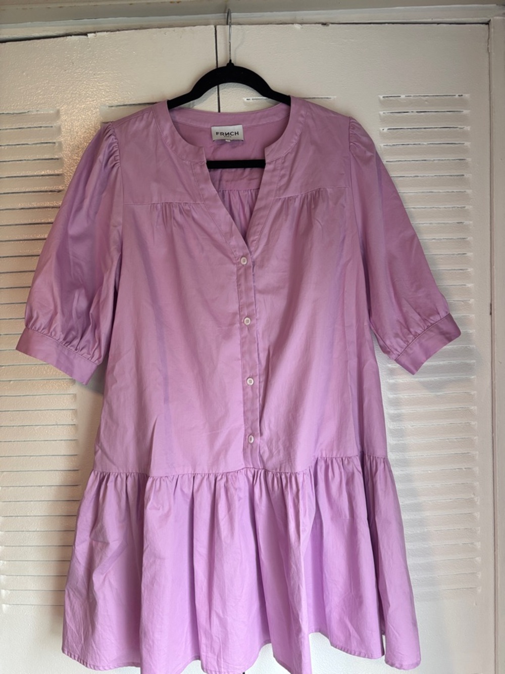 FRUCH Lavender Babydoll Dress Puff Sleeve Chic Size M - Picture 2 of 10